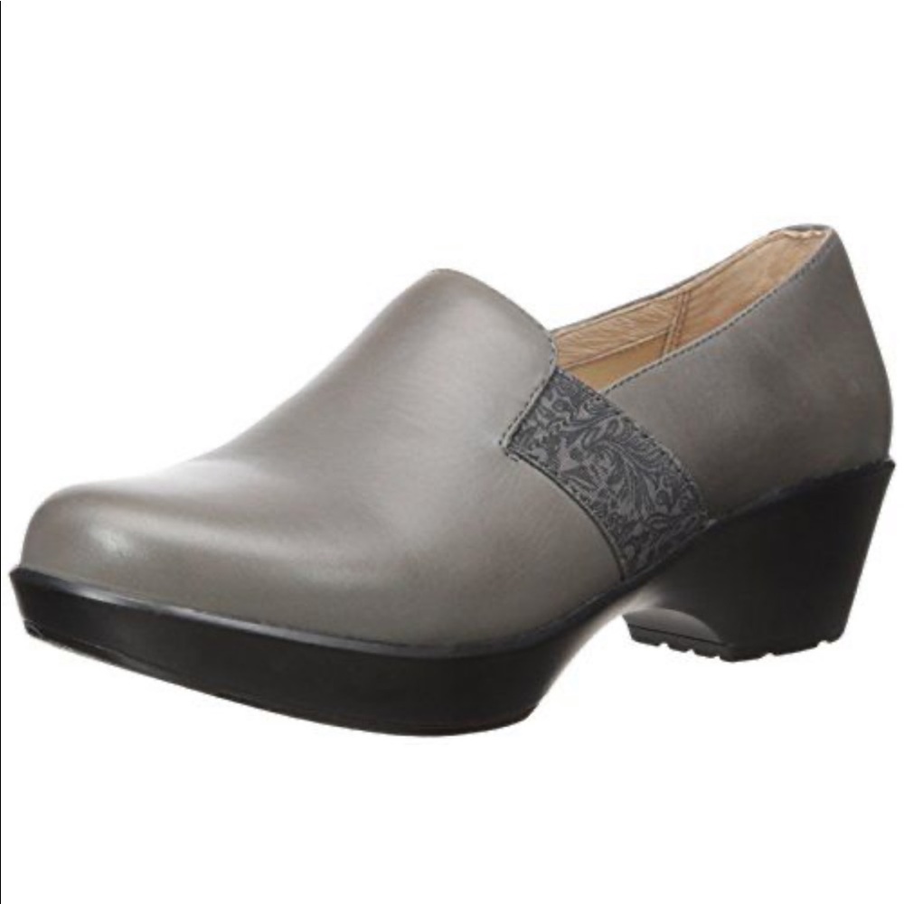 DANSKO JESSICA NAPPA GRAY LEATHER SIZE 10 MULES